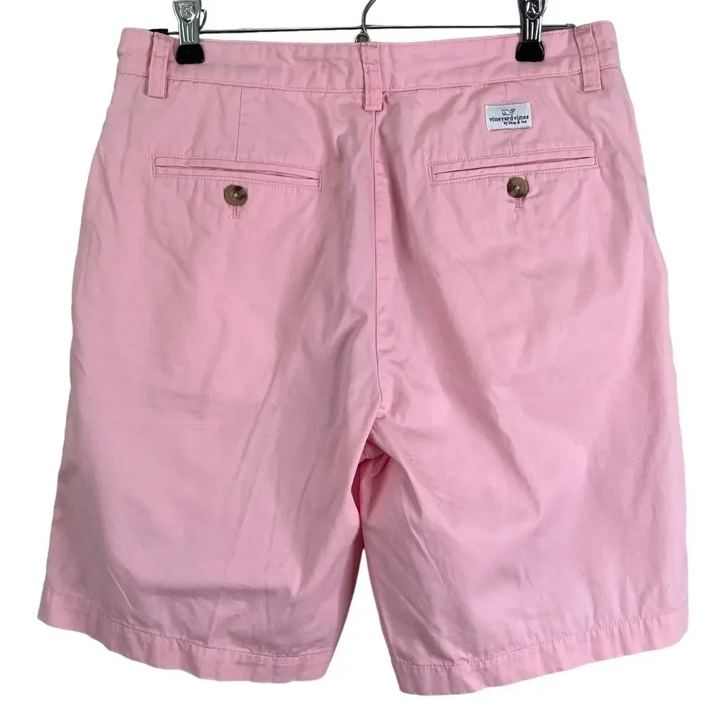Vineyard Vines Men's Size 30 Club Short 9” Chino Cotton Twill Pink Golf Preppy